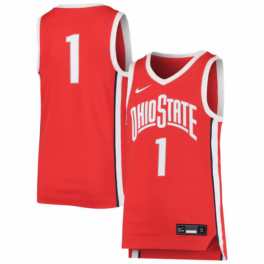 Youth Nike #1 Scarlet Ohio State Buckeyes Team Replica Basketball Jersey - Jersey