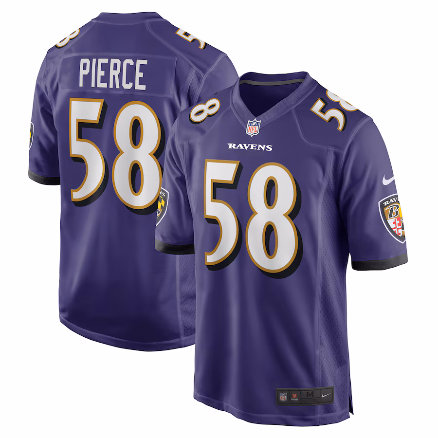 Men's Baltimore Ravens Michael Pierce Nike Purple Player Game Jersey - Jersey