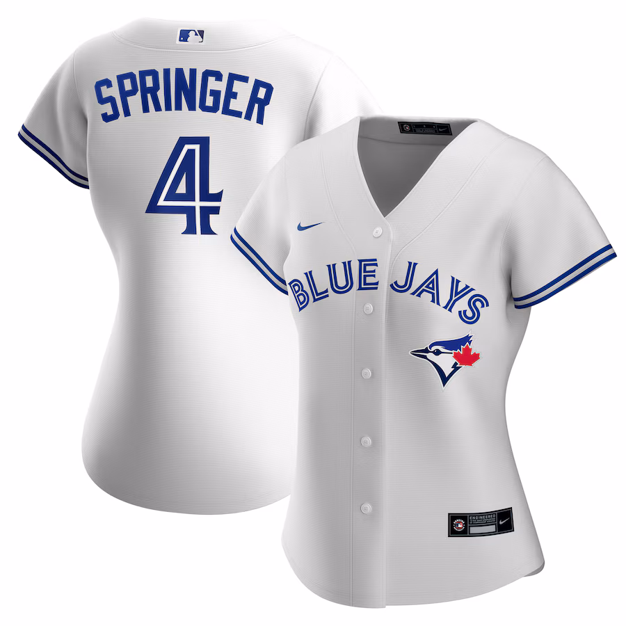 Women's Toronto Blue Jays George Springer Nike White Home Replica Jersey - Jersey