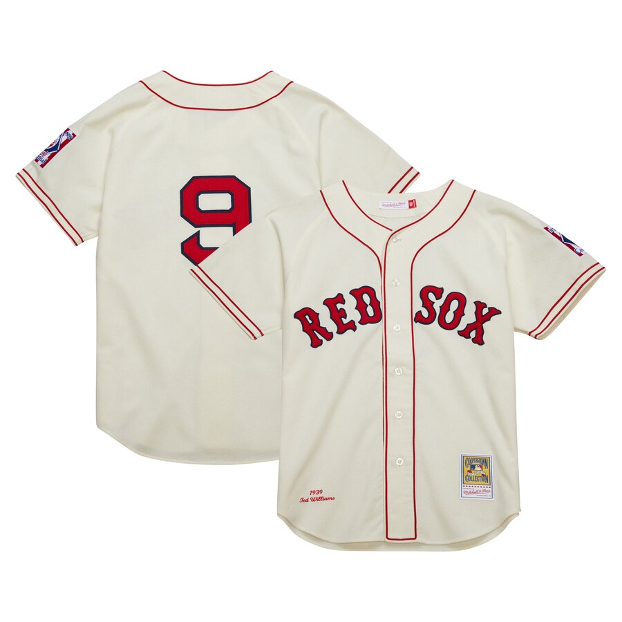 Men's Boston Red Sox Ted Williams Mitchell & Ness Cream Cooperstown Collection 1939 Authentic Jersey - Jersey