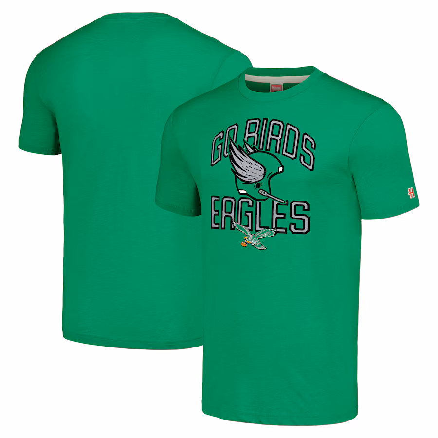 Men's Philadelphia Eagles Homage Kelly Green Hyper Local Tri-Blend T-Shirt - Jersey