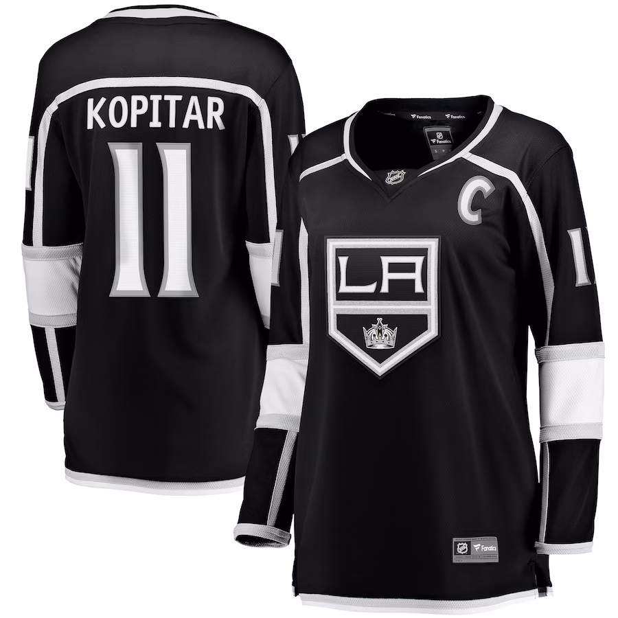 Women's Los Angeles Kings Anze Kopitar Fanatics Black Home Captain Patch Breakaway Player Jersey - Jersey