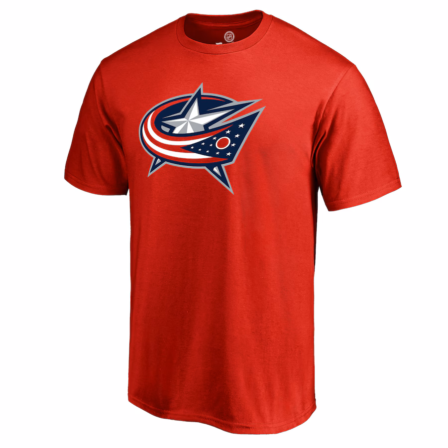 Men's Columbus Blue Jackets Red Team Primary Logo T-Shirt - Jersey