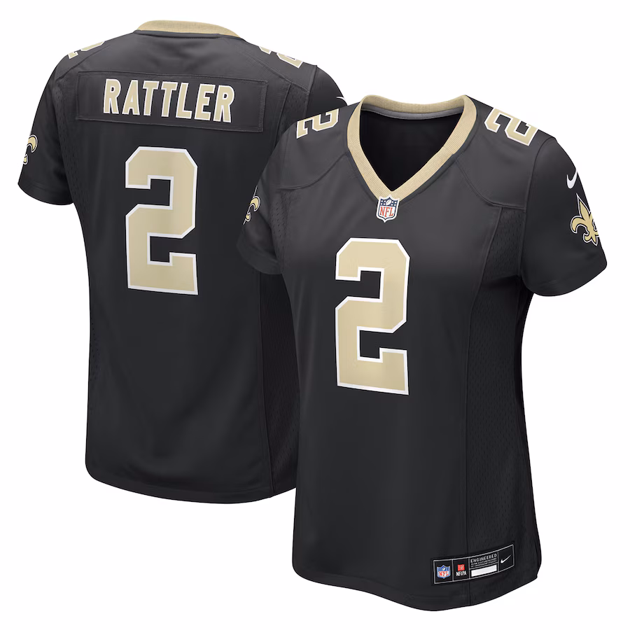 Women's New Orleans Saints Spencer Rattler Nike Black Team Game Jersey - Jersey
