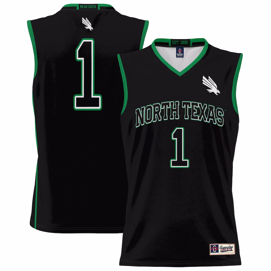 #1 North Texas Mean Green GameDay Greats Unisex Lightweight Basketball Jersey - Black - Jersey