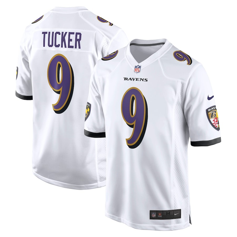 Men's Baltimore Ravens Justin Tucker Nike White Game Jersey - Jersey