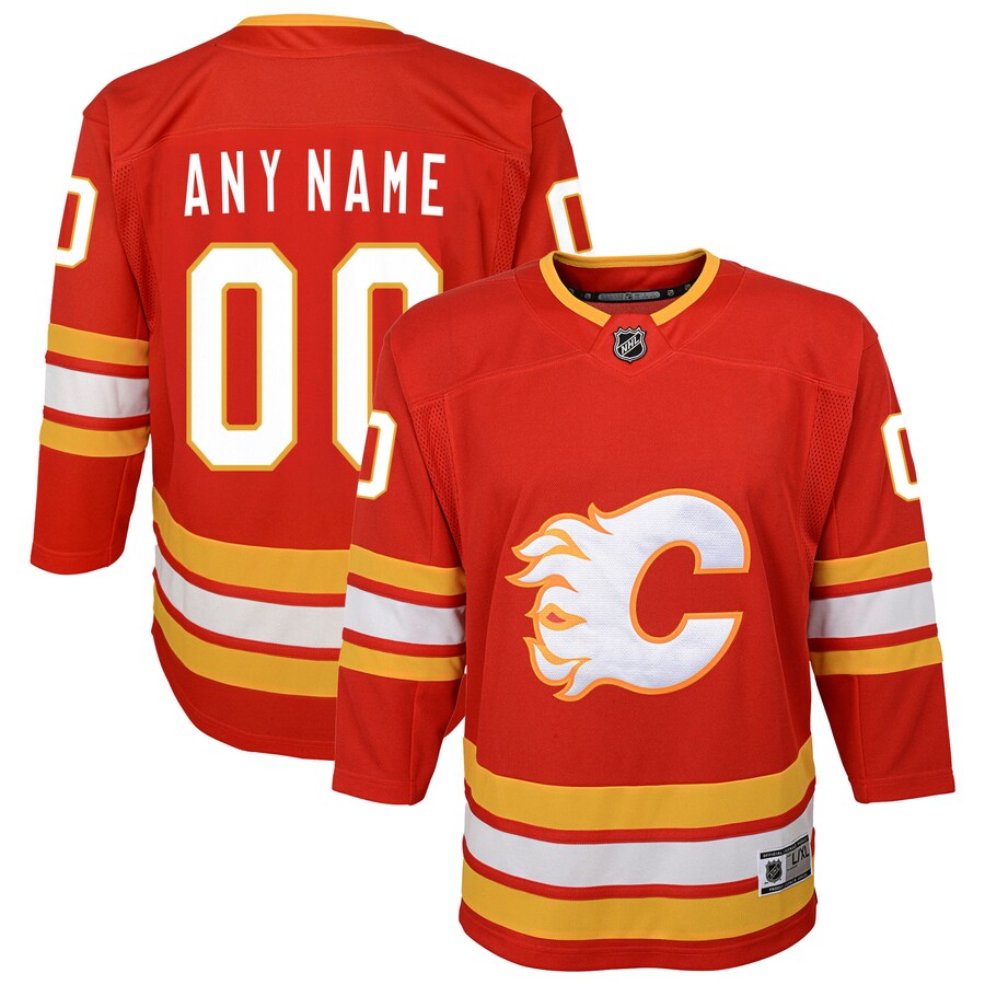 Youth Calgary Flames Red Home Custom Premier Jersey - Jersey