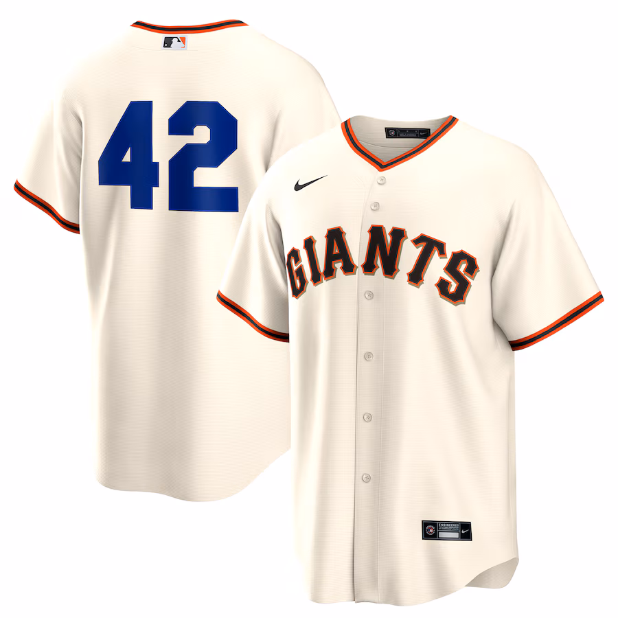 Men's San Francisco Giants Nike Cream Home 2025 Jackie Robinson Day Replica Jersey - Jersey