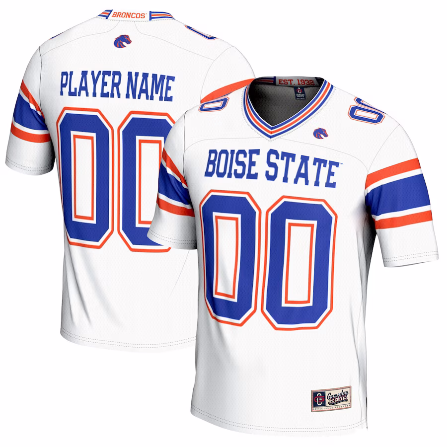 Boise State Broncos GameDay Greats NIL Pick-A-Player Football Jersey – White - Jersey