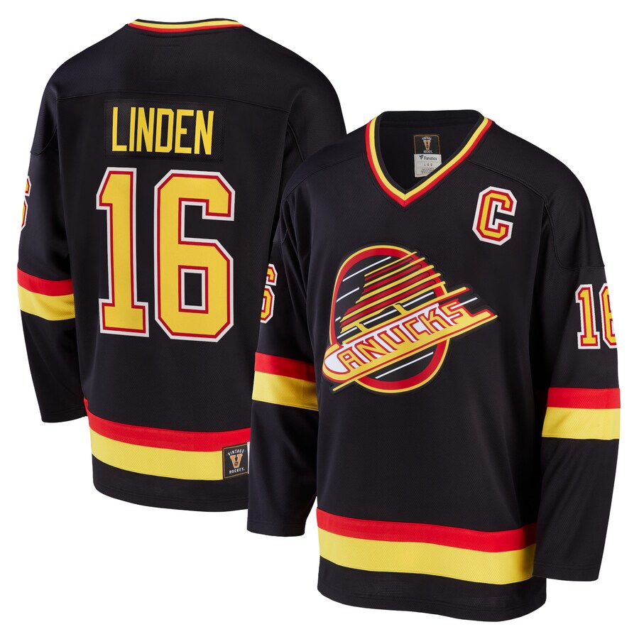 Men's Vancouver Canucks Trevor Linden Fanatics Branded Black Breakaway Retired Player Jersey - Jersey