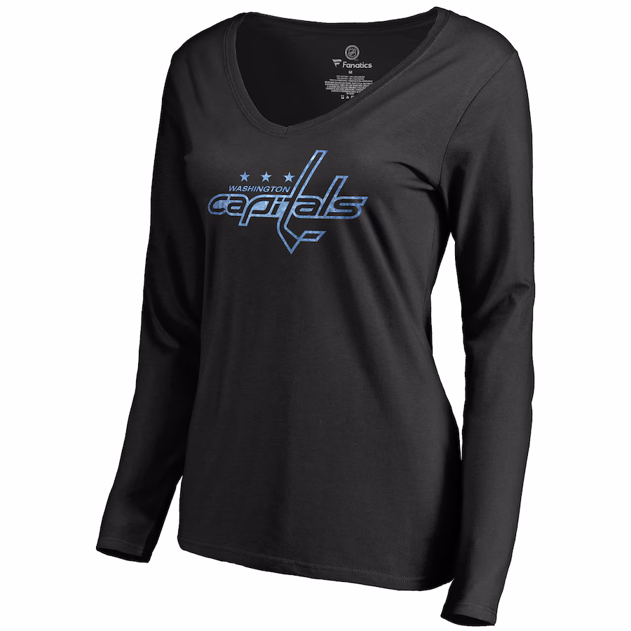 Women's Washington Capitals Black Pond Hockey Long Sleeve T-Shirt - Jersey