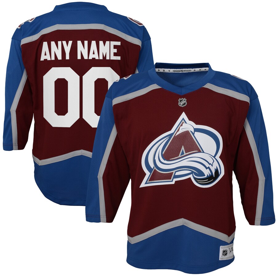 Youth Colorado Avalanche Burgundy Home Custom Replica Jersey - Jersey