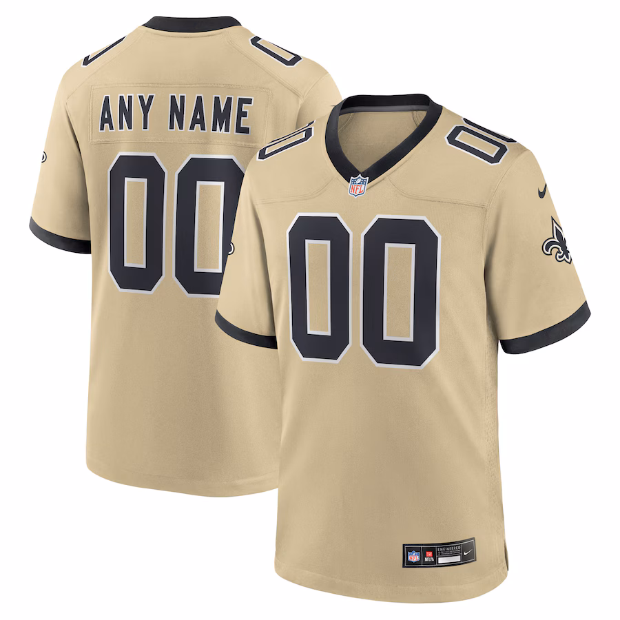 Youth New Orleans Saints Nike Gold Gameday Golds Alternate Custom Game Jersey - Jersey