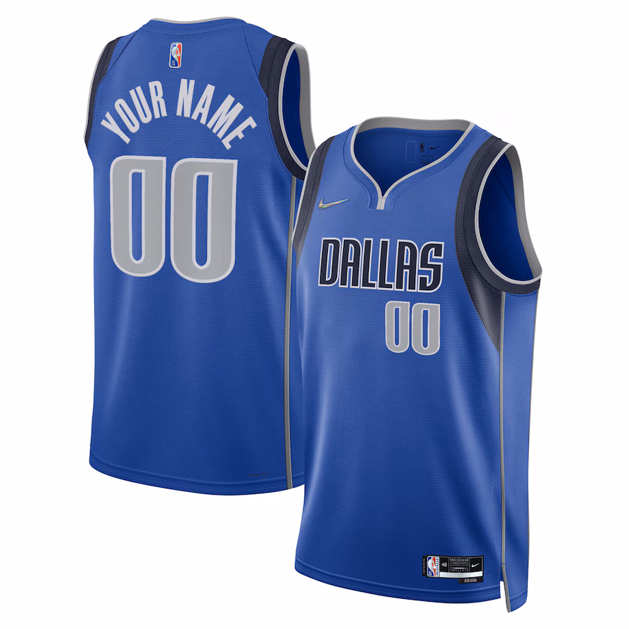 Men's Dallas Mavericks Nike Blue 2021/22 Diamond Swingman Custom Jersey - Icon Edition - Jersey