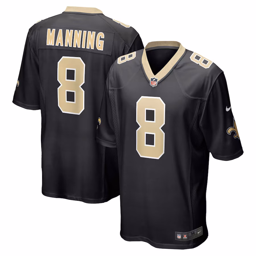 Men's New Orleans Saints Archie Manning Nike Black Retired Player Game Jersey - Jersey