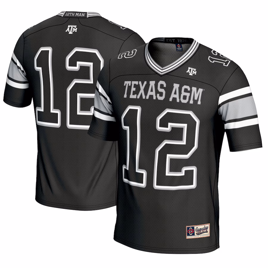 #12 Texas A&M Aggies GameDay Greats Football Lightweight Fashion Jersey - Black - Jersey