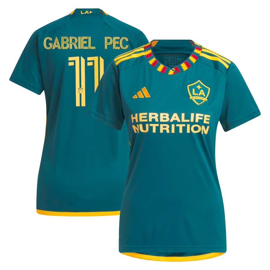 Women's LA Galaxy Gabriel Pec adidas Green 2024 LA Kit Replica Player Jersey - Jersey