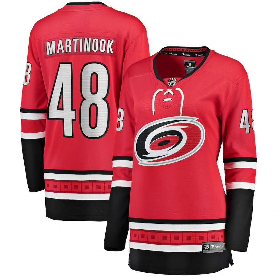 Women's Carolina Hurricanes Jordan Martinook Fanatics Red Alternate Breakaway Player Jersey - Jersey