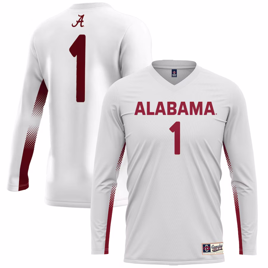 #1 Alabama Crimson Tide GameDay Greats Unisex Lightweight Volleyball Jersey – White - Jersey