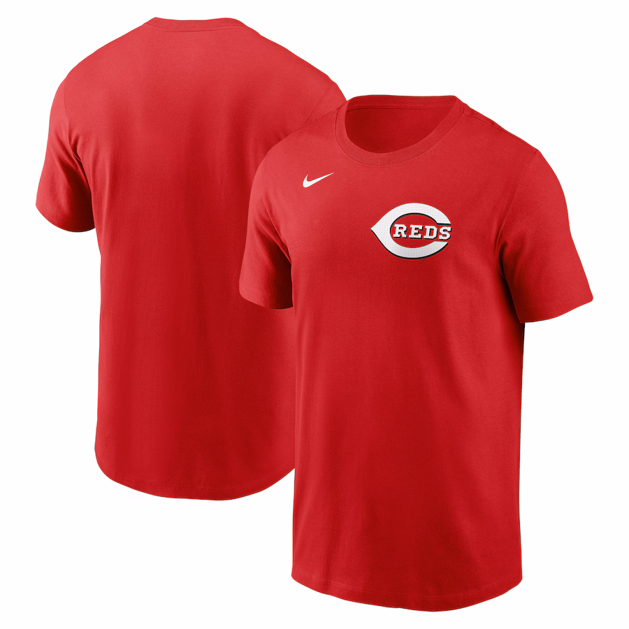 Men's Cincinnati Reds Nike Red Fuse Wordmark T-Shirt - Jersey