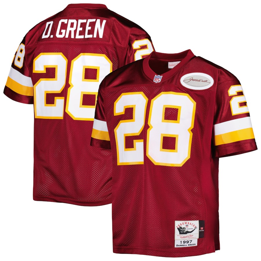Men's Washington Football Team 1997 Darrell Green Mitchell & Ness Burgundy Authentic Throwback Retired Player Jersey - Jersey