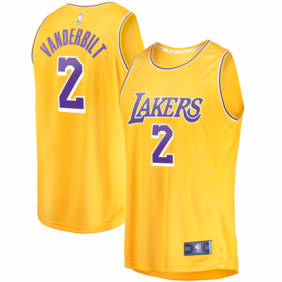 Men's Los Angeles Lakers Jarred Vanderbilt Fanatics Gold Fast Break Player Jersey - Icon Edition - Jersey