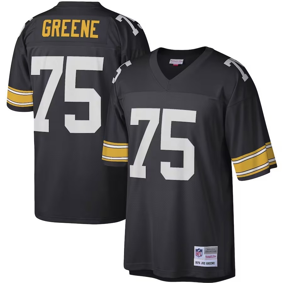 Men's Pittsburgh Steelers Joe Greene Mitchell & Ness Black Legacy Replica Jersey - Jersey