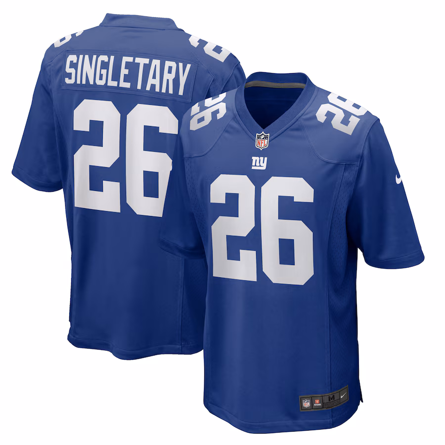 Men's New York Giants Devin Singletary Nike Royal Team Game Jersey - Jersey
