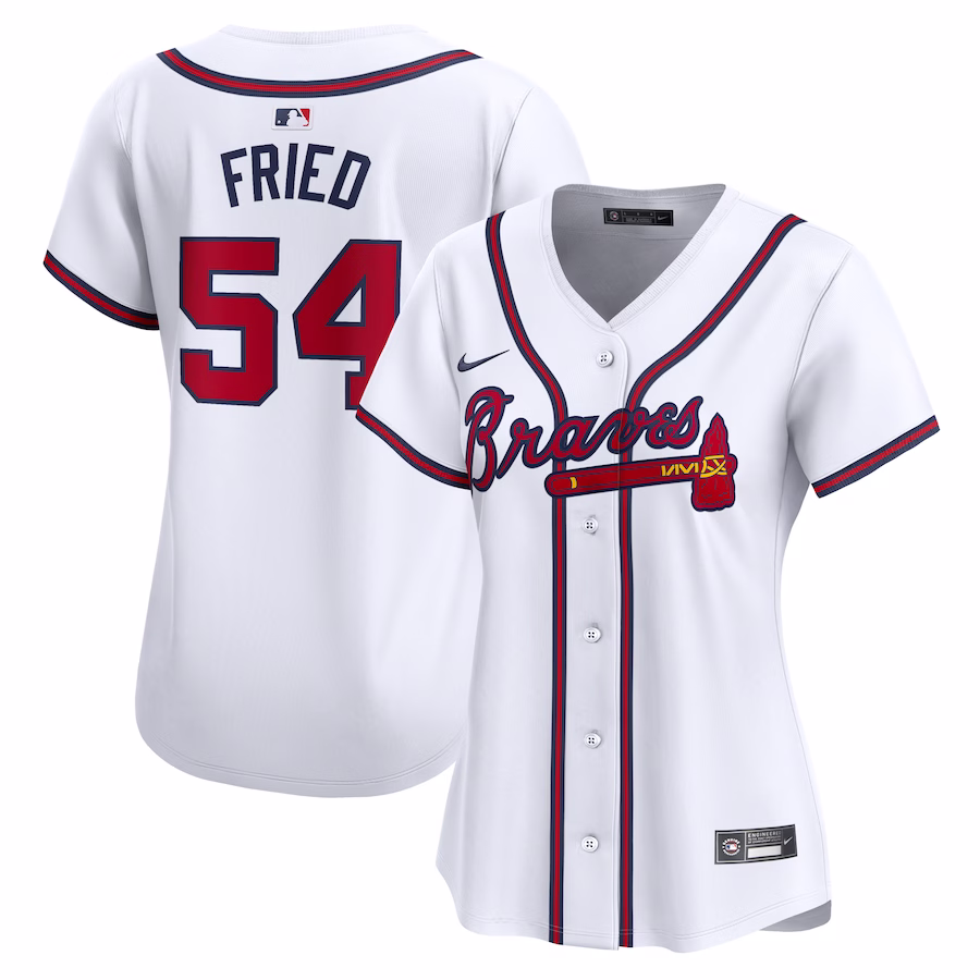 Women's Atlanta Braves Max Fried Nike White Home Limited Player Jersey - Jersey