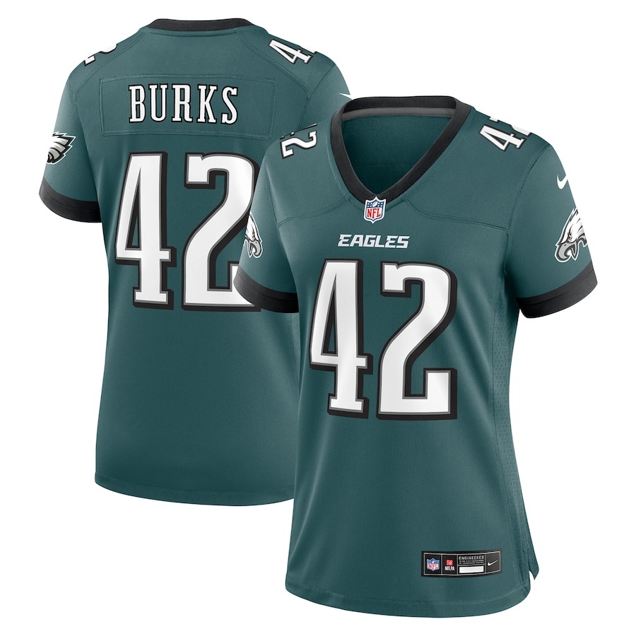 Women's Philadelphia Eagles Oren Burks Nike Midnight Green  Game Jersey - Jersey