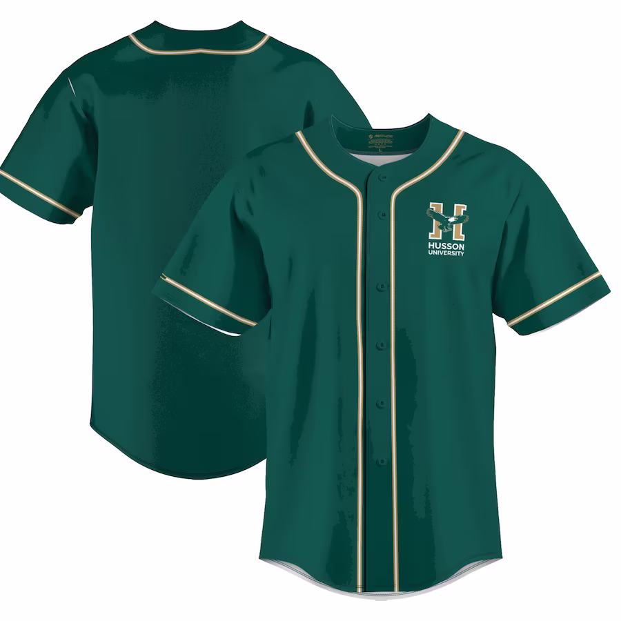 Husson University Eagles ProSphere Youth  Baseball Jersey - Green - Jersey
