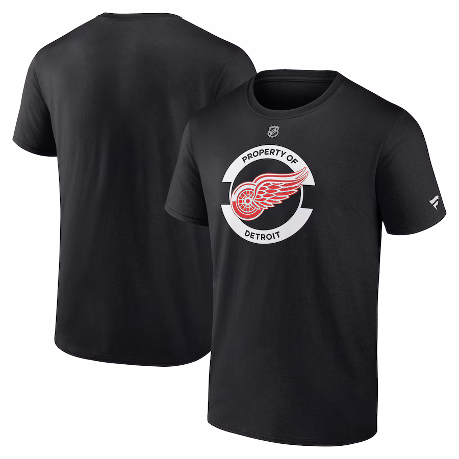 Men's Detroit Red Wings Fanatics Black Authentic Pro Core Secondary T-Shirt - Jersey