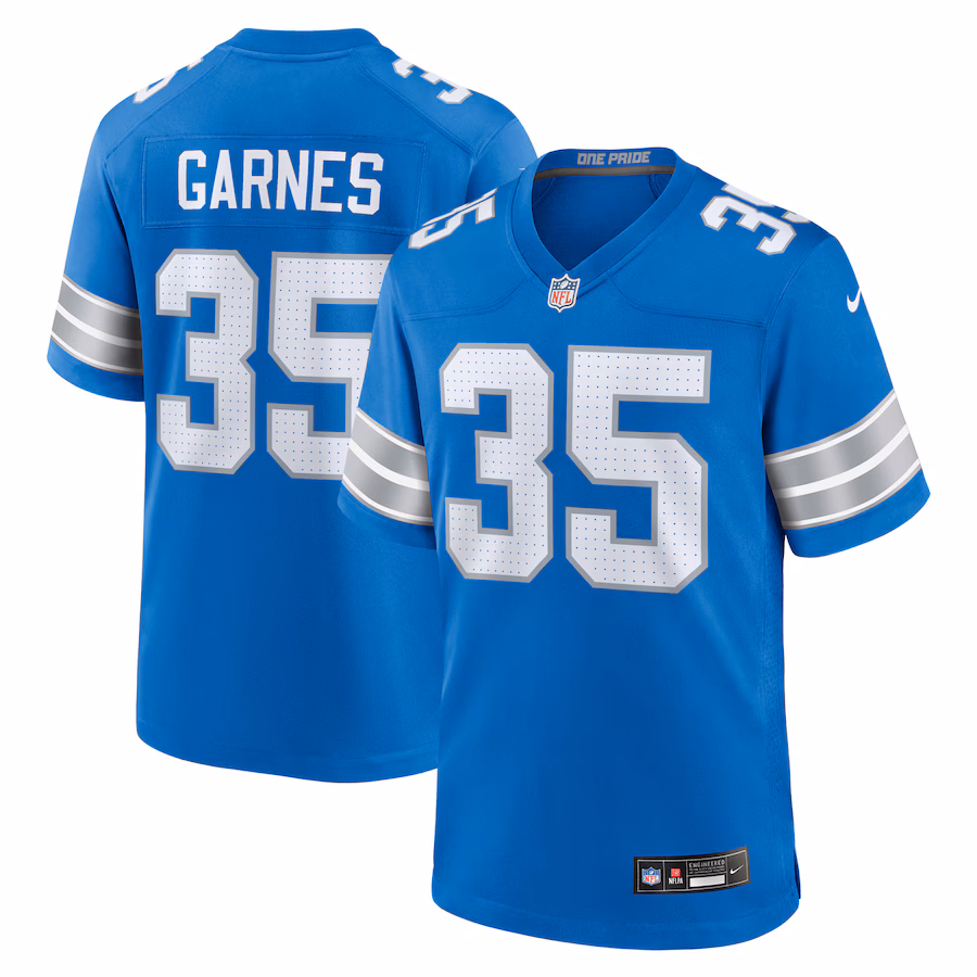 Men's Detroit Lions Chelen Garnes Nike  Blue Game Jersey - Jersey