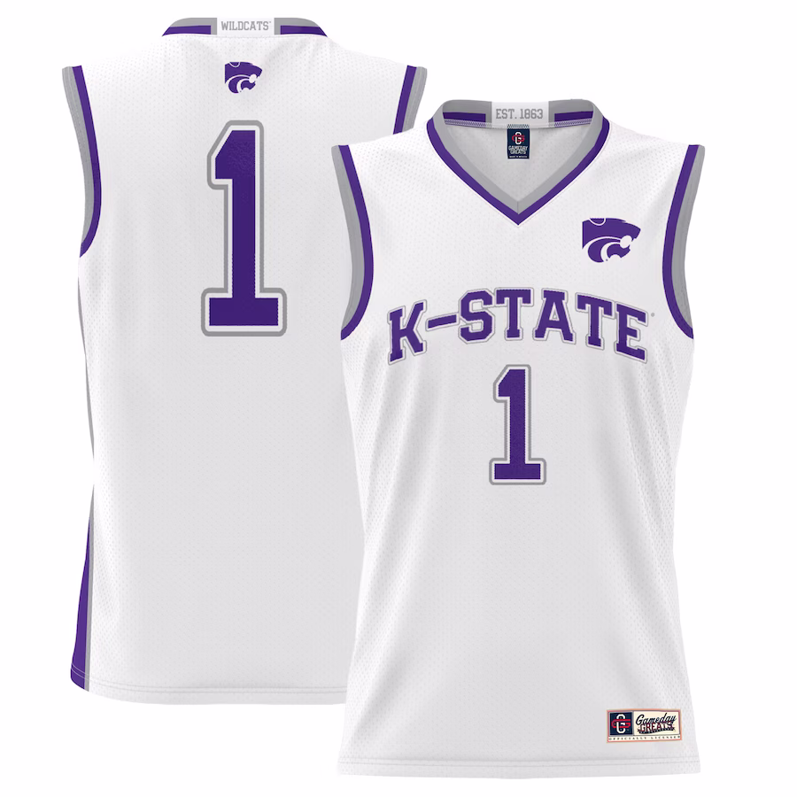 #1 Kansas State Wildcats GameDay Greats Youth Lightweight Basketball Jersey - White - Jersey
