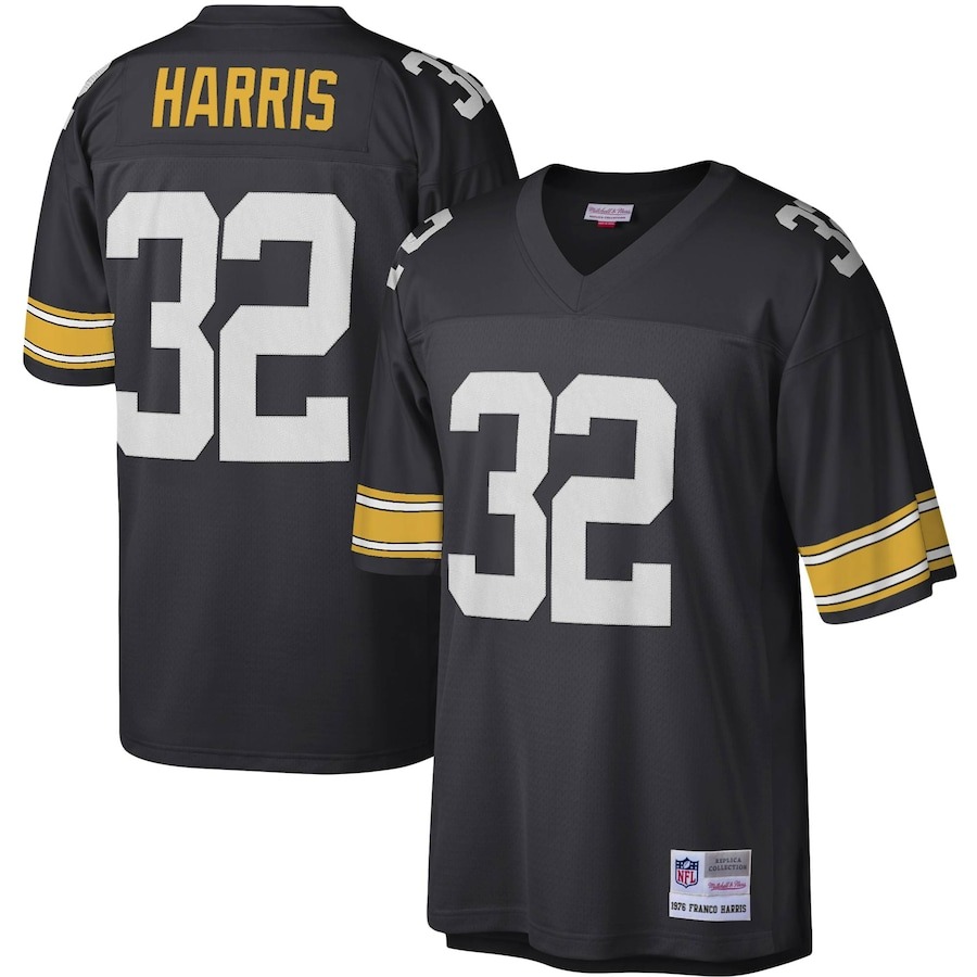 Men's Pittsburgh Steelers Franco Harris Mitchell & Ness Black Legacy Replica Jersey - Jersey