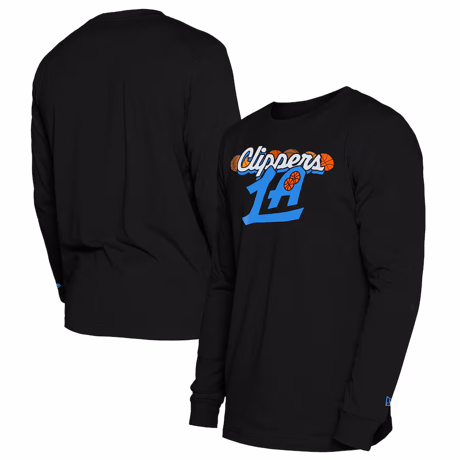 Men's LA Clippers  New Era Black 2024/25 City Edition Long Sleeve T-Shirt - Jersey