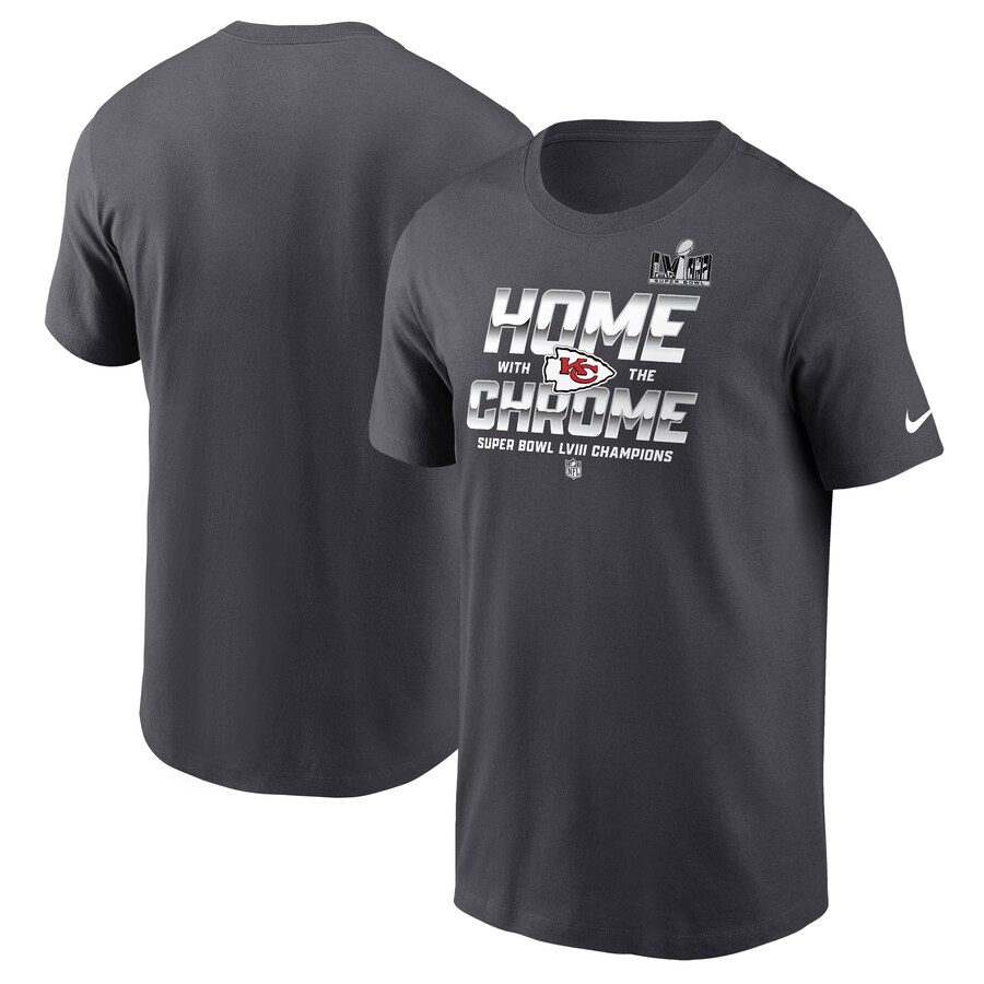 Men's Kansas City Chiefs Nike Anthracite Super Bowl LVIII Champions Parade T-Shirt - Jersey