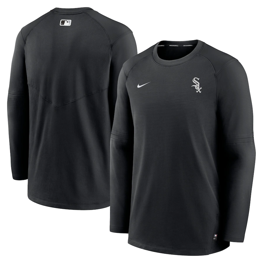 Men's Chicago White Sox Nike Black Authentic Collection Logo Performance Long Sleeve T-Shirt - Jersey
