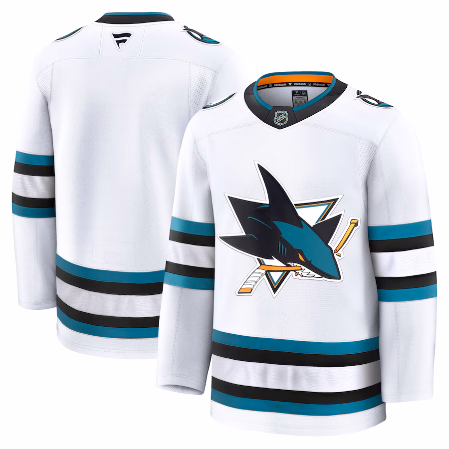 Men's San Jose Sharks Fanatics White Away Premium Jersey - Jersey