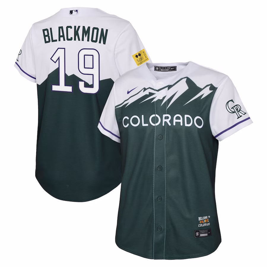Youth Colorado Rockies Charlie Blackmon Nike Green City Connect Replica Player Jersey - Jersey