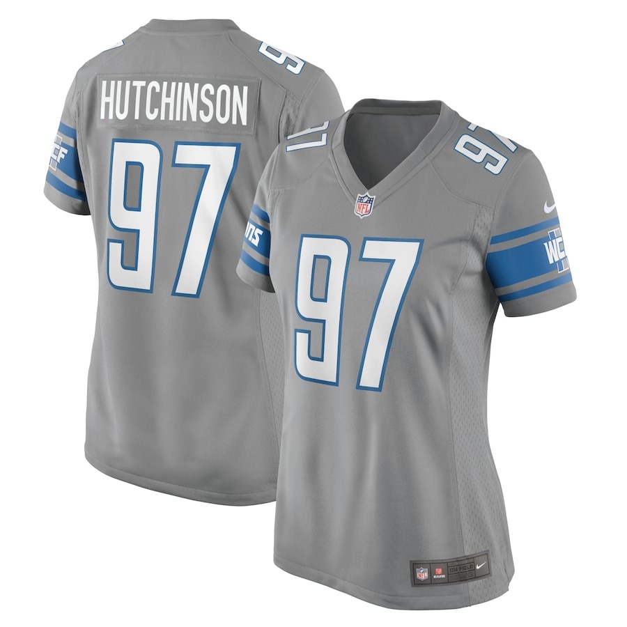 Women's Detroit Lions Aidan Hutchinson Nike Silver Game Jersey - Jersey