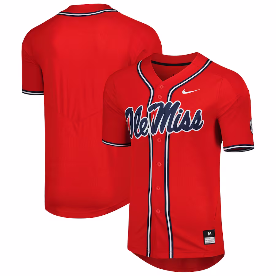 Ole Miss Rebels Nike Full-Button Replica Baseball Jersey - Red - Jersey
