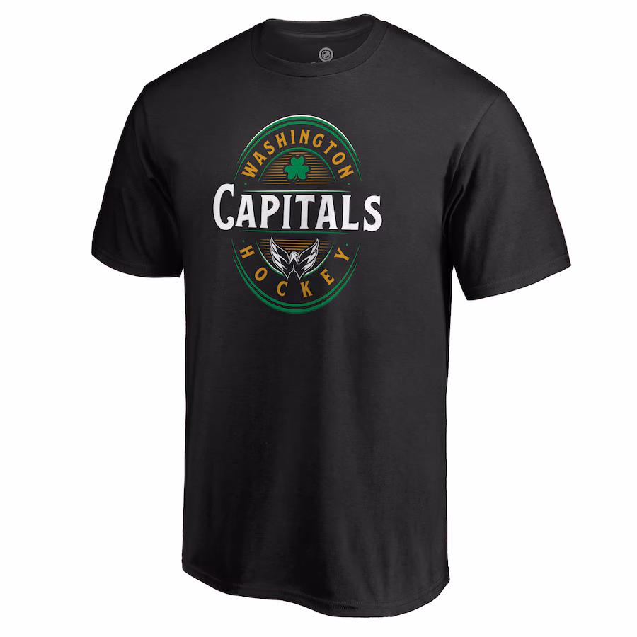 Men's Washington Capitals Black St. Patrick's Day Forever Lucky T-Shirt - Jersey