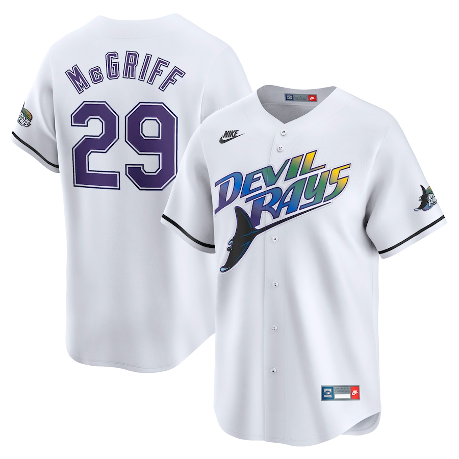 Men's Tampa Bay Rays Fred McGriff Nike White Throwback Cooperstown Limited Jersey - Jersey