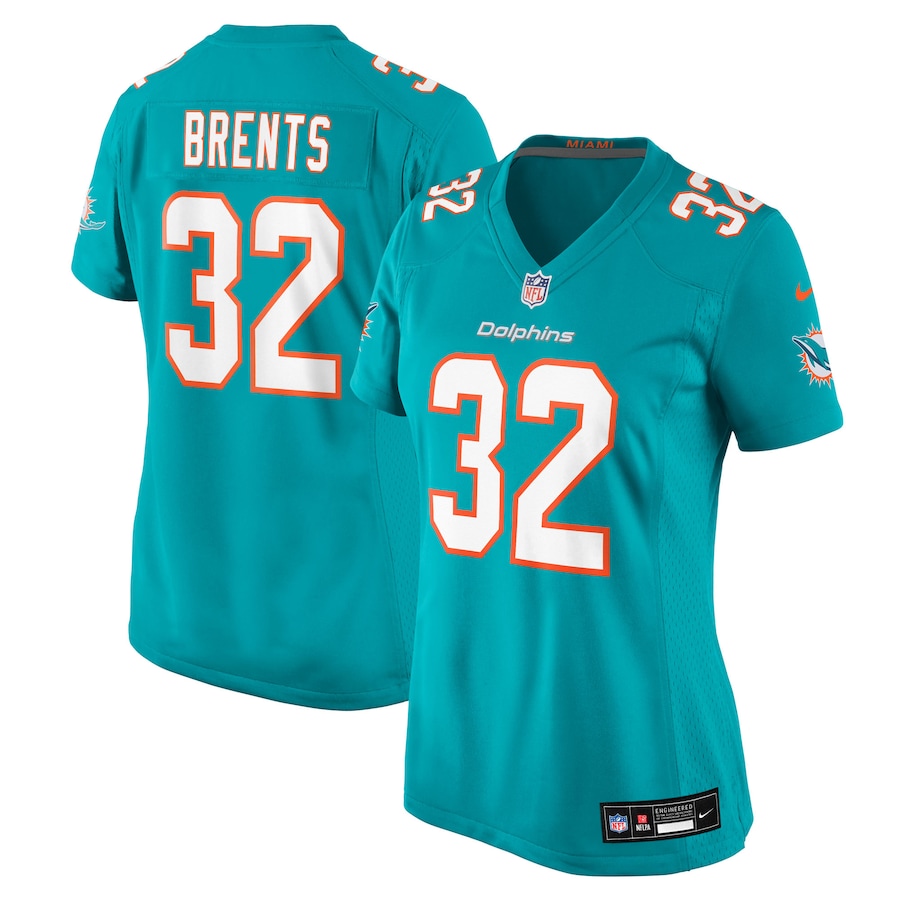 Women's Miami Dolphins Julius Brents Nike Aqua Team Game Jersey - Jersey