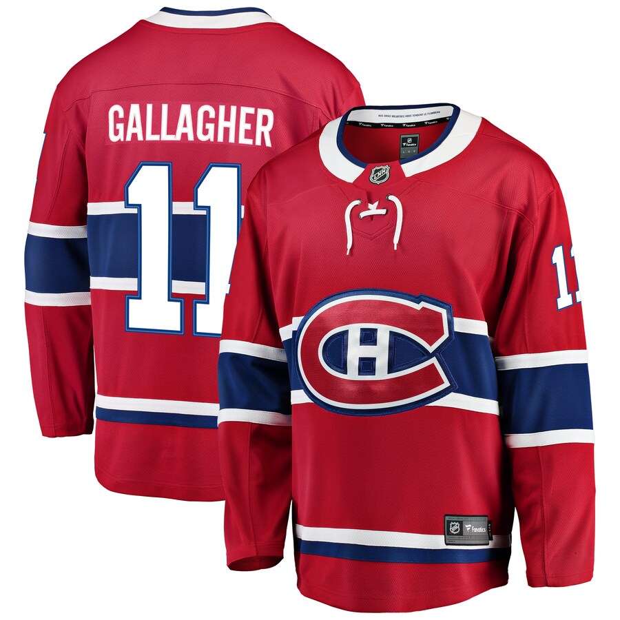 Men's Montreal Canadiens Brendan Gallagher Fanatics Branded Red Breakaway Player Jersey - Jersey