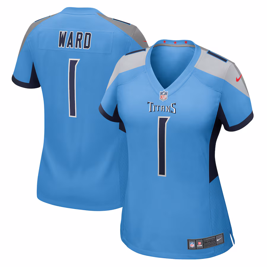 Women's Tennessee Titans Cameron Ward Nike Light Blue 2025 NFL Draft First Round Pick  Game Jersey - Jersey
