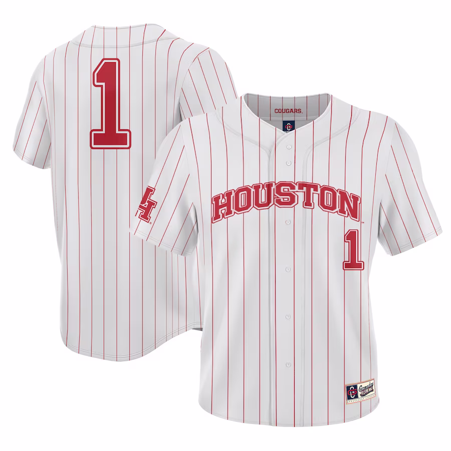 #1 Houston Cougars GameDay Greats Lightweight Baseball Jersey - White - Jersey