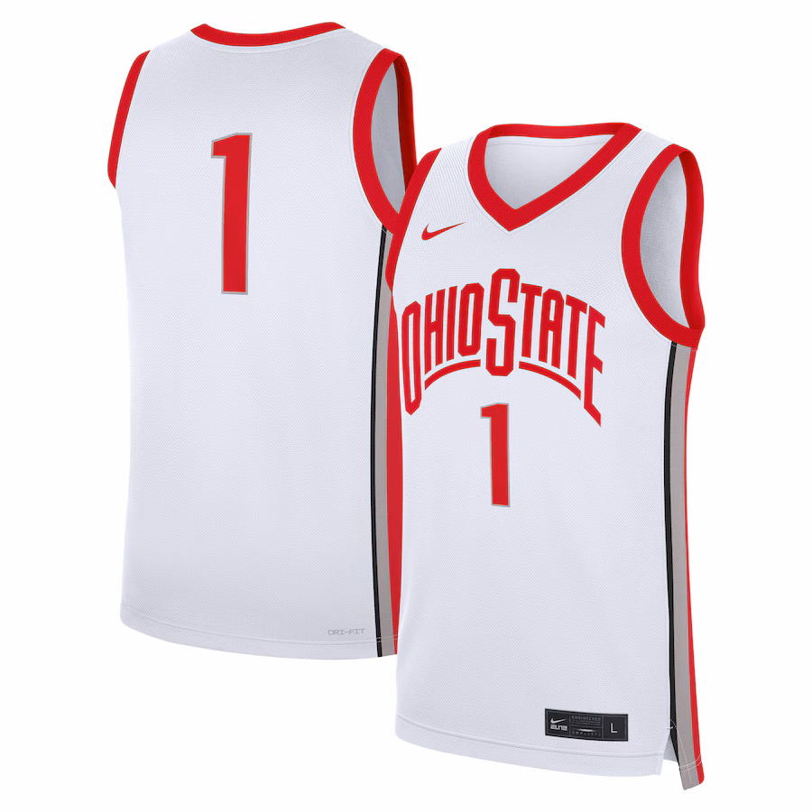 Men's Nike #1 White Ohio State Buckeyes Home Replica Jersey - Jersey