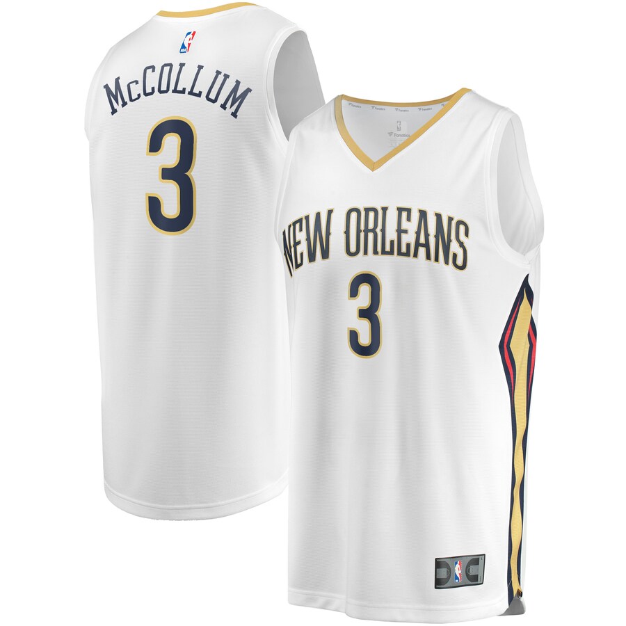 Men's New Orleans Pelicans C.J. McCollum Fanatics White Fast Break Replica Jersey - Association Edition - Jersey
